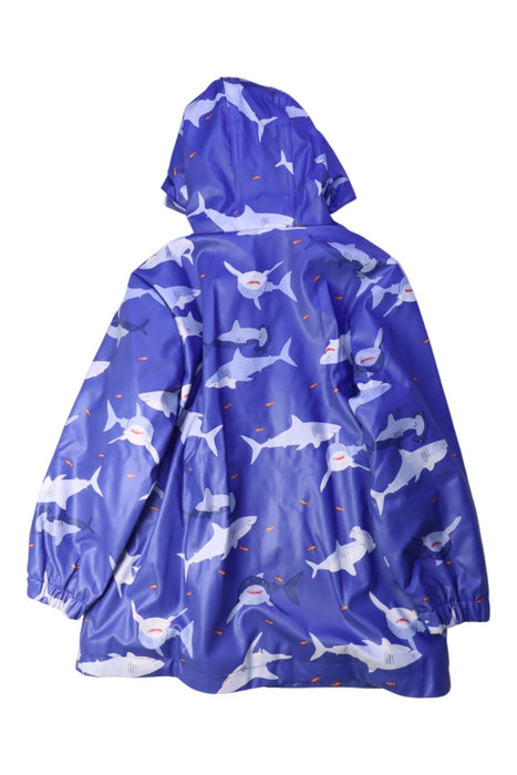 A Blue Rain Jackets from Joules in size 5T for boy. (Back View)