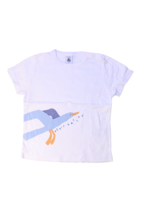 A White Short Sleeve T Shirts from Petit Bateau in size 3T for boy. (Front View)