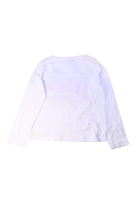 A White Long Sleeve T Shirts from Petit Bateau in size 6T for girl. (Back View)
