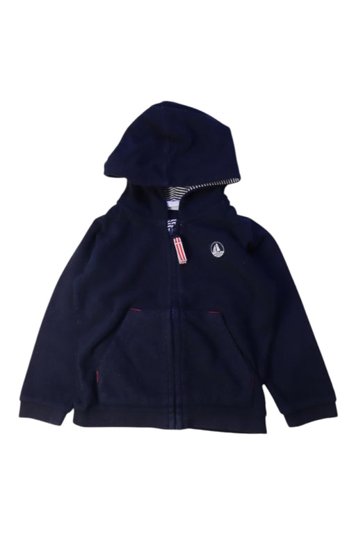 A Navy Hooded Sweatshirts from Petit Bateau in size 2T for boy. (Front View)