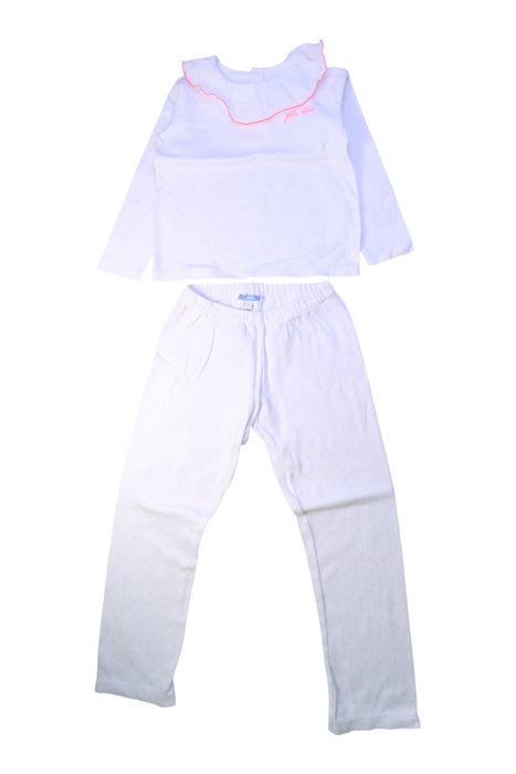 A White Pants Sets from Jacadi in size 6T for girl. (Front View)