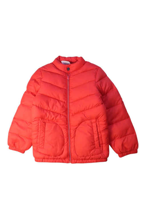 A Red Puffer/Quilted Jackets from Kingkow in size 4T for boy. (Front View)