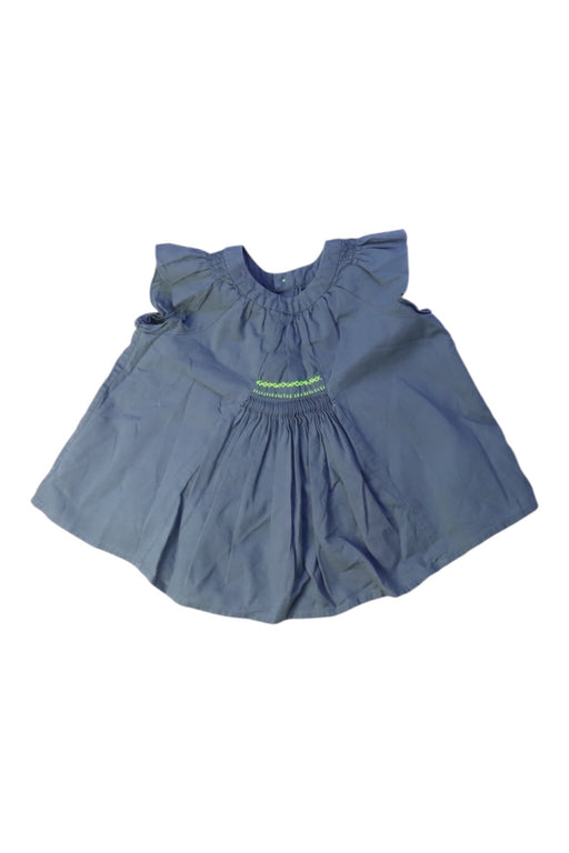 A Blue Sleeveless Dresses from Bonpoint in size 12-18M for girl. (Front View)