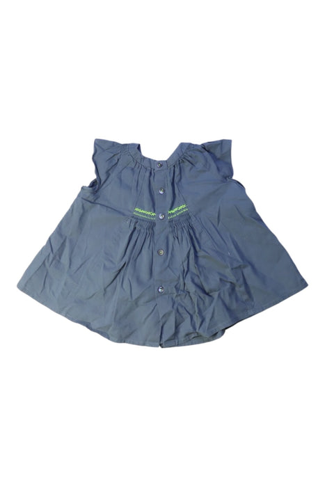A Blue Sleeveless Dresses from Bonpoint in size 12-18M for girl. (Back View)