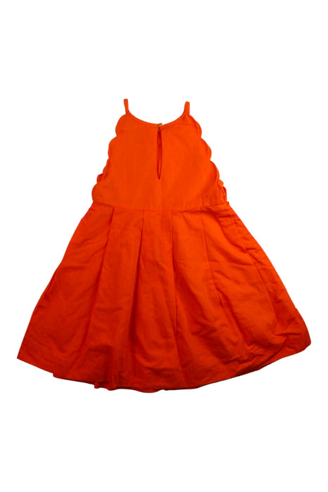 A Orange Sleeveless Dresses from Jacadi in size 5T for girl. (Back View)