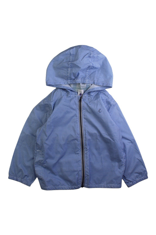 A Blue Rain Jackets from Petit Bateau in size 3T for neutral. (Front View)