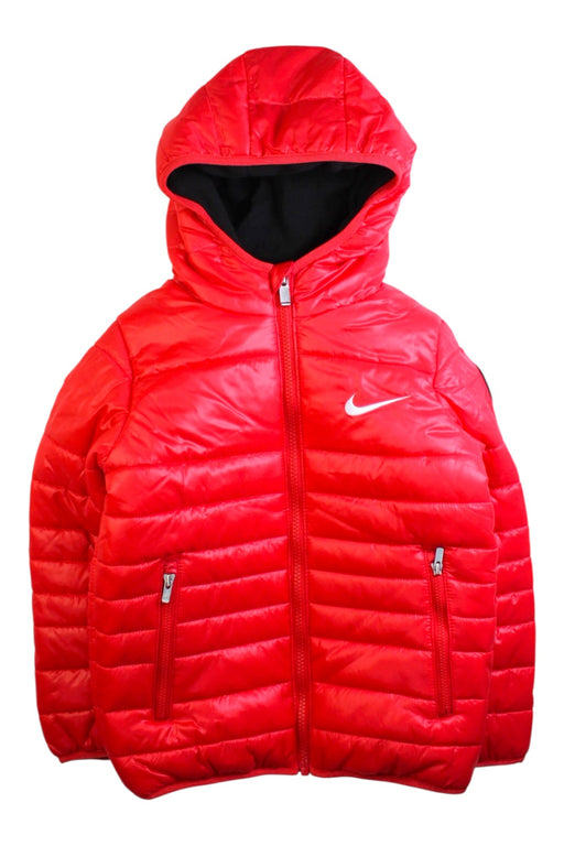 A Red Puffer/Quilted Jackets from Nike in size 5T for neutral. (Front View)
