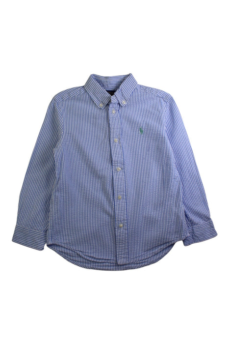 A Blue Long Sleeve Shirts from Polo Ralph Lauren in size 5T for boy. (Front View)