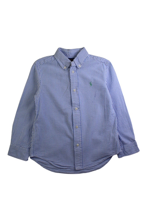 A Blue Long Sleeve Shirts from Polo Ralph Lauren in size 5T for boy. (Front View)