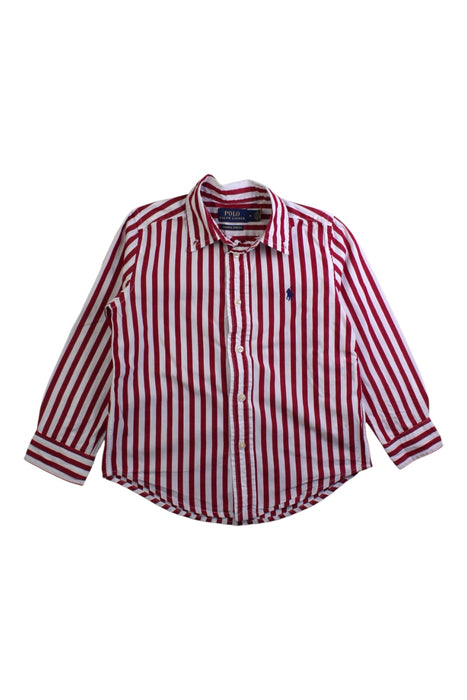 A Red Long Sleeve Shirts from Polo Ralph Lauren in size 5T for boy. (Front View)