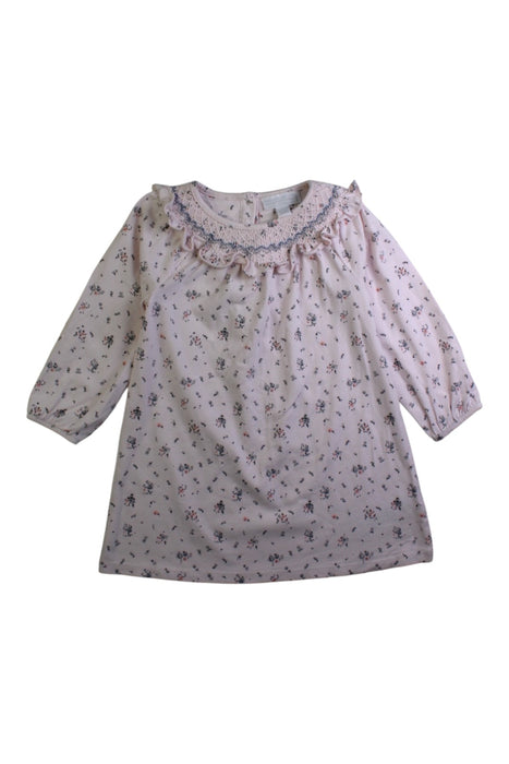 A Pink Long Sleeve Dresses from The Little White Company in size 12-18M for girl. (Front View)