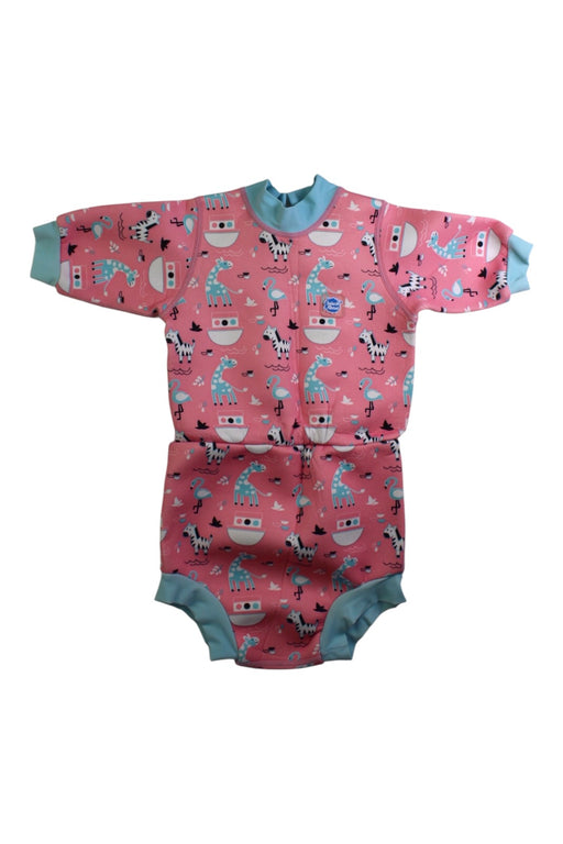 A Pink Wetsuits from Splash About in size 2T for girl. (Front View)