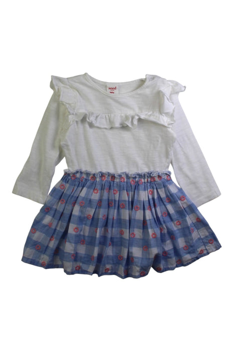 A White Dress Sets from Seed in size 6-12M for girl. (Front View)