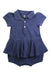 A Navy Short Sleeve Rompers from Ralph Lauren in size 12-18M for girl. (Front View)