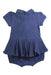 A Navy Short Sleeve Rompers from Ralph Lauren in size 12-18M for girl. (Back View)