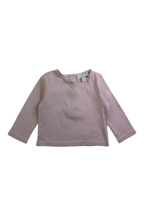 A Pink Long Sleeve Tops from The Little White Company in size 6-12M for girl. (Front View)