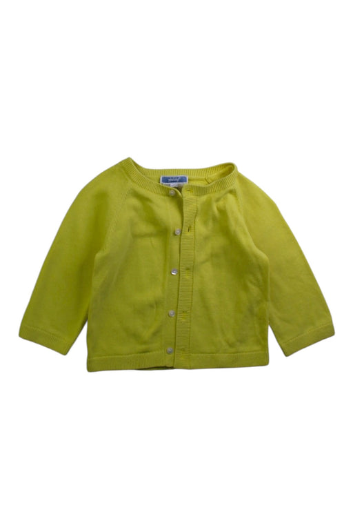 A Yellow Cardigans from Jacadi in size 6-12M for girl. (Front View)
