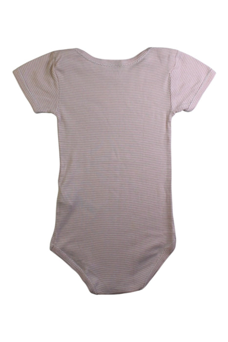 A Peach Short Sleeve Bodysuits from Petit Bateau in size 12-18M for girl. (Back View)