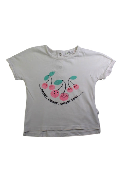 A White Short Sleeve T Shirts from The Bonnie Mob in size 6-12M for girl. (Front View)