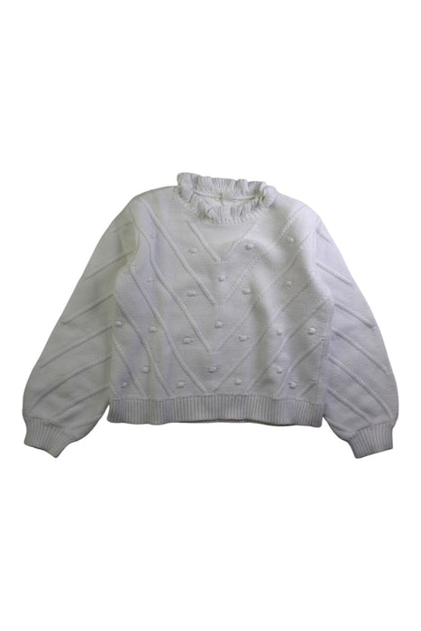 A White Knit Sweaters from Crewcuts in size 6T for girl. (Front View)