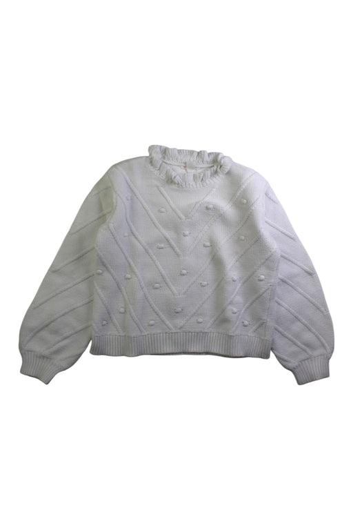 A White Knit Sweaters from Crewcuts in size 6T for girl. (Front View)