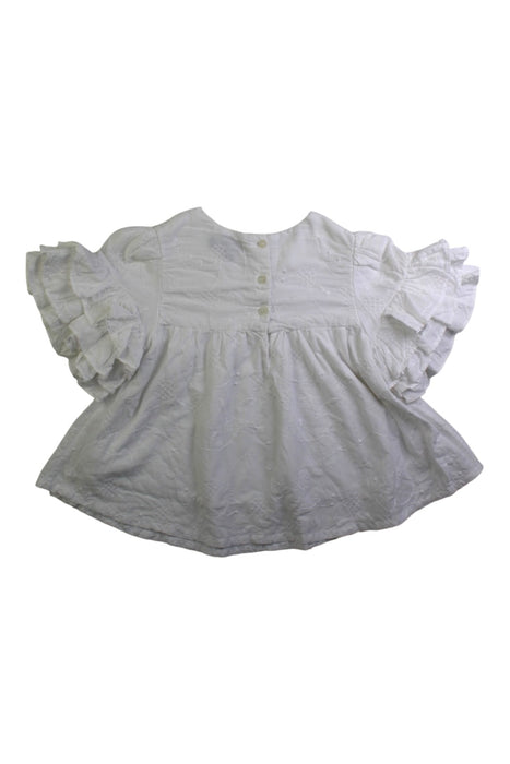 A White Short Sleeve Tops from Velveteen in size 4T for girl. (Back View)