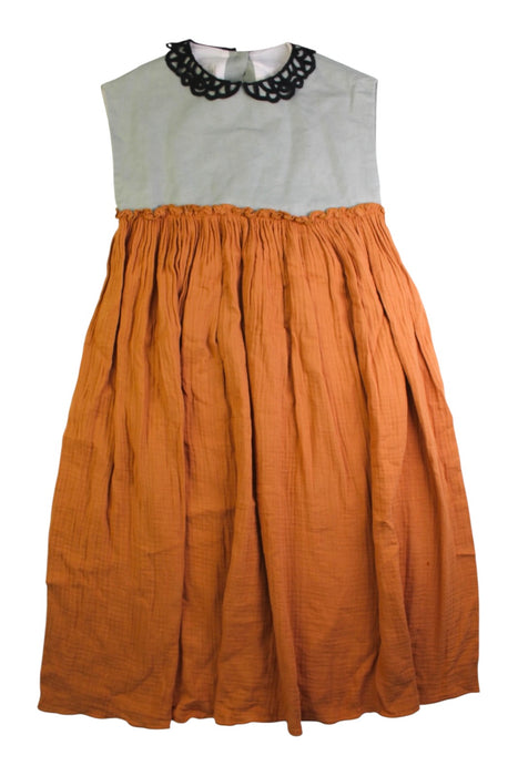 A Orange Sleeveless Dresses from Popelin in size 10Y for girl. (Front View)