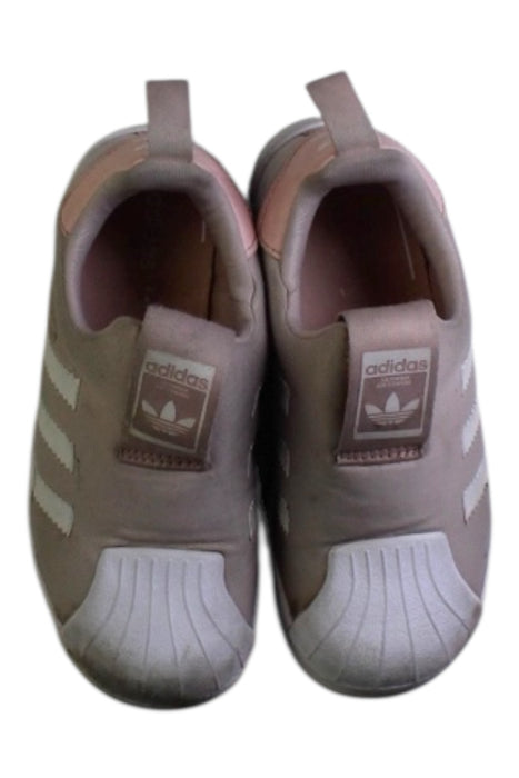 A Pink Sneakers from Adidas in size 5T for girl. (Back View)