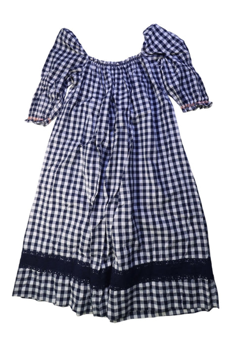 A Navy Long Sleeve Dresses from Velveteen in size 12Y for girl. (Back View)