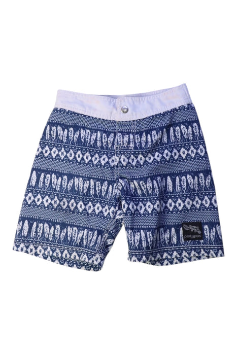 A Blue Swim Shorts from Platypus in size 6T for boy. (Front View)