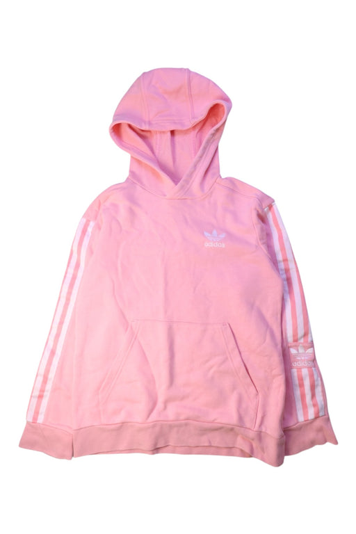 A Pink Hooded Sweatshirts from Adidas in size 8Y for girl. (Front View)