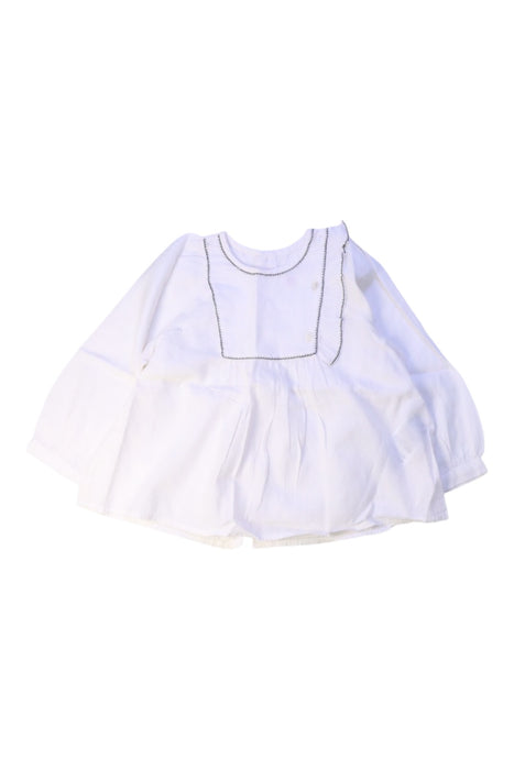A White Long Sleeve Tops from Bonpoint in size 2T for girl. (Front View)