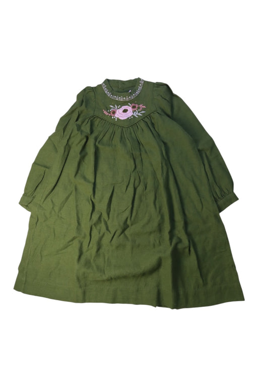 A Green Long Sleeve Dresses from Bonpoint in size 4T for girl. (Front View)