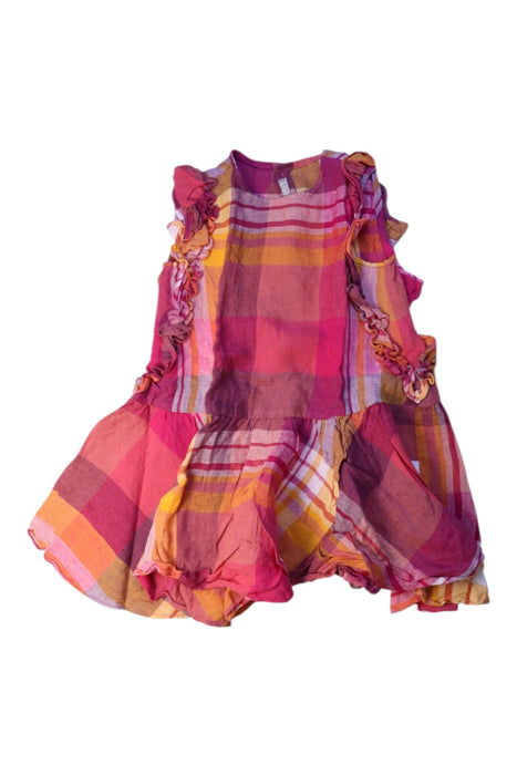 A Multicolour Sleeveless Dresses from Il Gufo in size 4T for girl. (Front View)