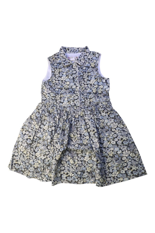 A Blue Sleeveless Dresses from Bonpoint in size 6T for girl. (Front View)