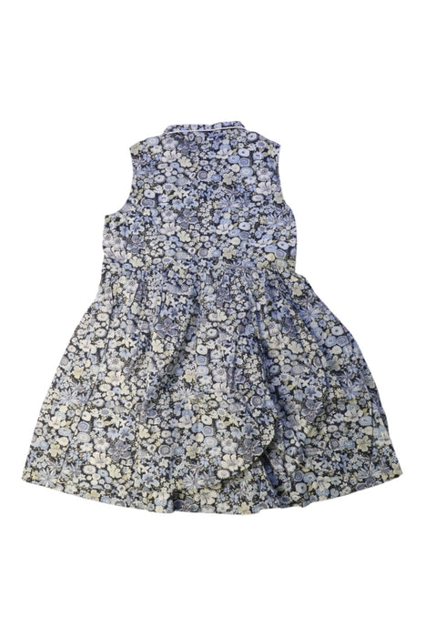 A Blue Sleeveless Dresses from Bonpoint in size 6T for girl. (Back View)