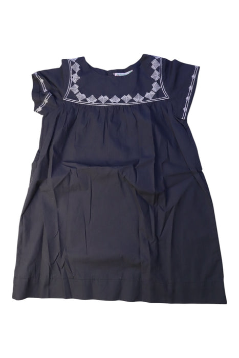 A Navy Short Sleeve Dresses from Bonpoint in size 6T for girl. (Front View)