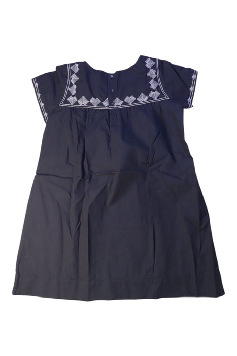 A Navy Short Sleeve Dresses from Bonpoint in size 6T for girl. (Back View)