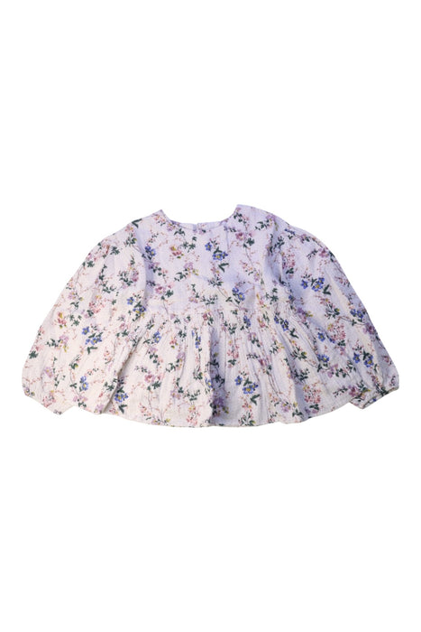 A White Long Sleeve Tops from Bonton in size 6T for girl. (Front View)
