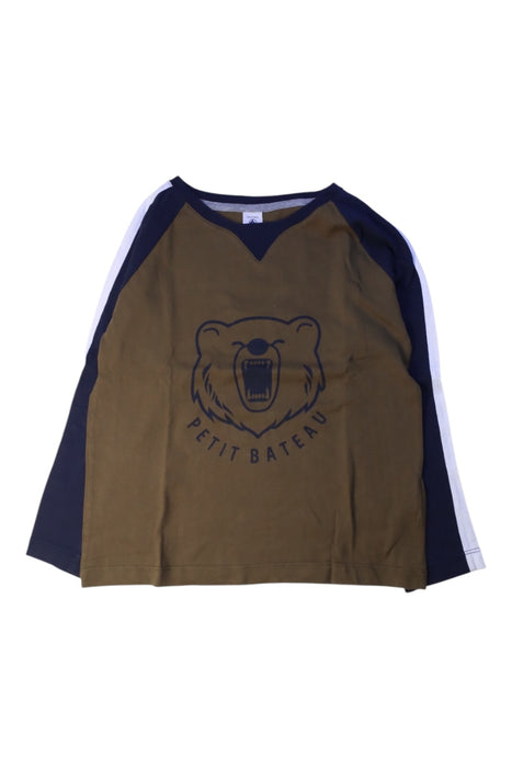 A Brown Long Sleeve T Shirts from Petit Bateau in size 8Y for boy. (Front View)