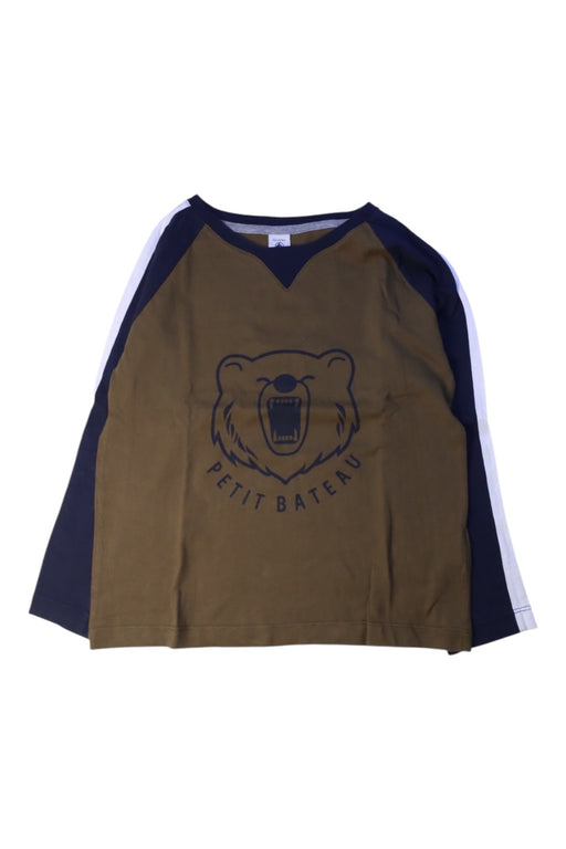 A Brown Long Sleeve T Shirts from Petit Bateau in size 8Y for boy. (Front View)