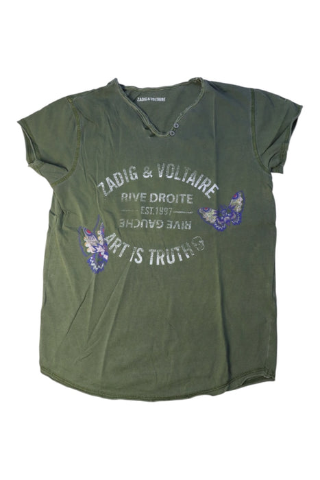 A Green Short Sleeve T Shirts from Zadig & Voltaire in size 12Y for boy. (Front View)