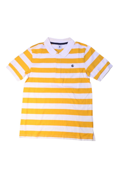 A White Short Sleeve Polos from Petit Bateau in size 10Y for boy. (Front View)