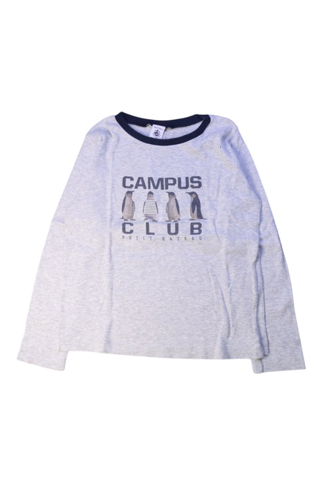 A Grey Long Sleeve T Shirts from Petit Bateau in size 8Y for boy. (Front View)