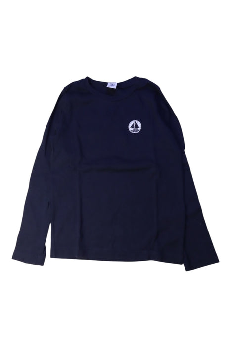 A Navy Long Sleeve T Shirts from Petit Bateau in size 8Y for boy. (Front View)