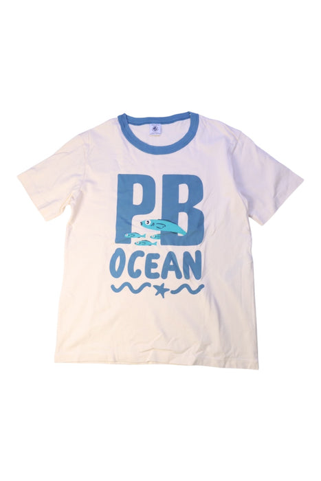 A White Short Sleeve T Shirts from Petit Bateau in size 12Y for boy. (Front View)