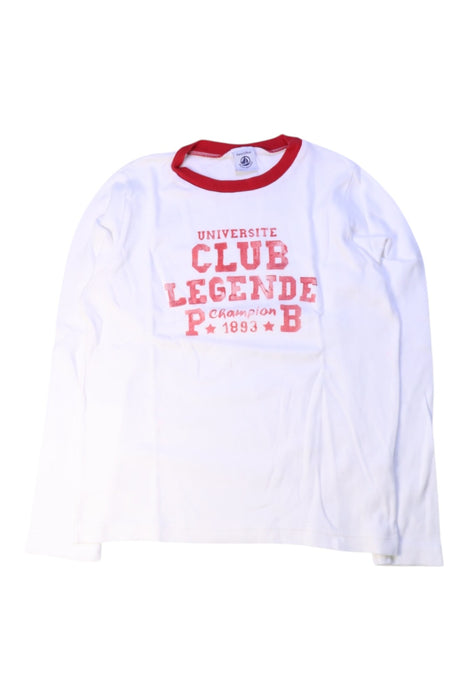 A White Long Sleeve T Shirts from Petit Bateau in size 8Y for boy. (Front View)