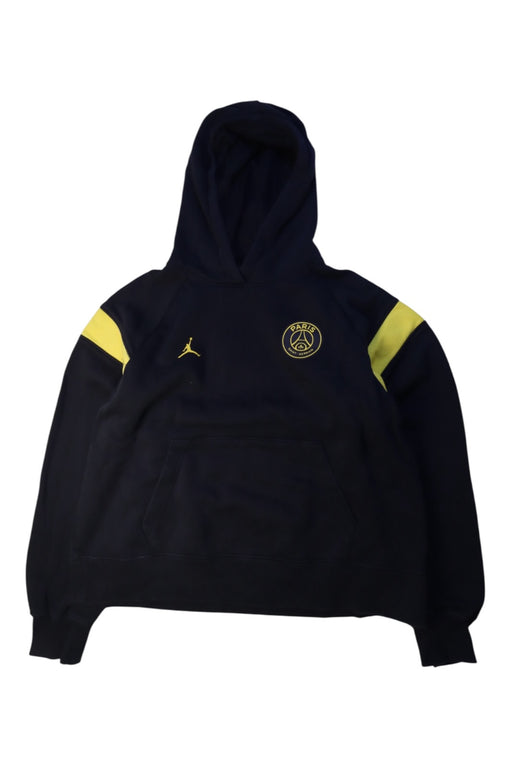 A Navy Hooded Sweatshirts from Air Jordan in size 10Y for boy. (Front View)
