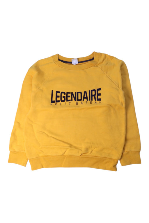 A Yellow Crewneck Sweatshirts from Petit Bateau in size 8Y for boy. (Front View)