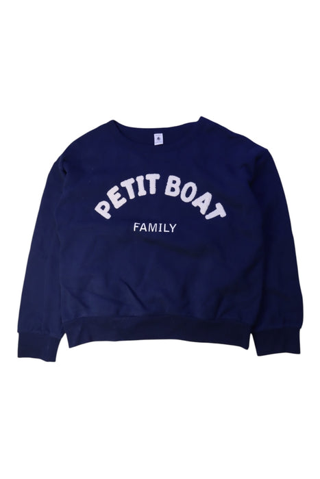 A Navy Crewneck Sweatshirts from Petit Bateau in size 12Y for boy. (Front View)